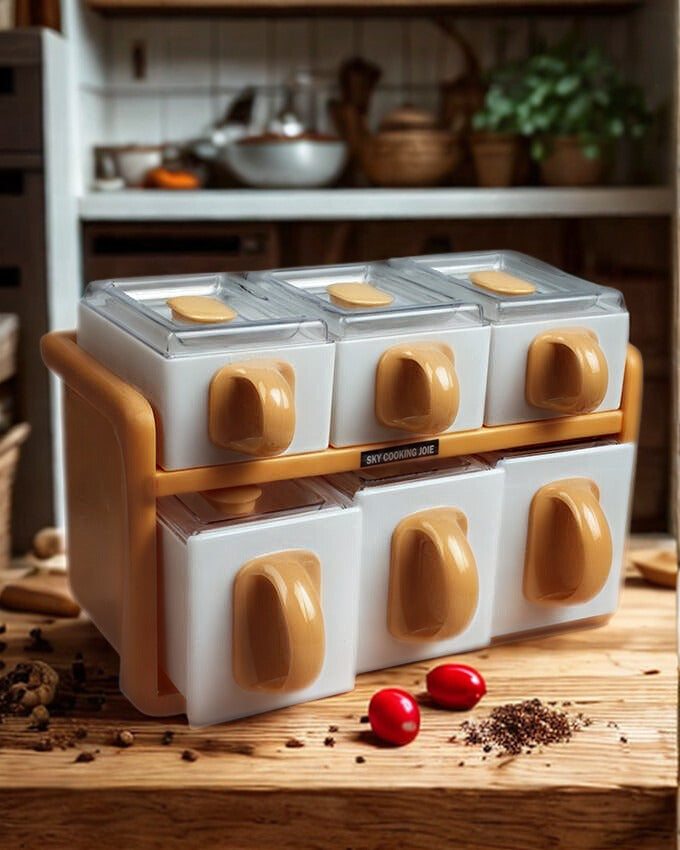 2-Tier Spice Rack with 6 Jars